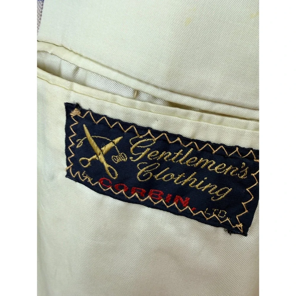 Vintage Corbin Gentlemen's Clothing Plaid Blazer Check Sport Coat Mens - Picture 9 of 12